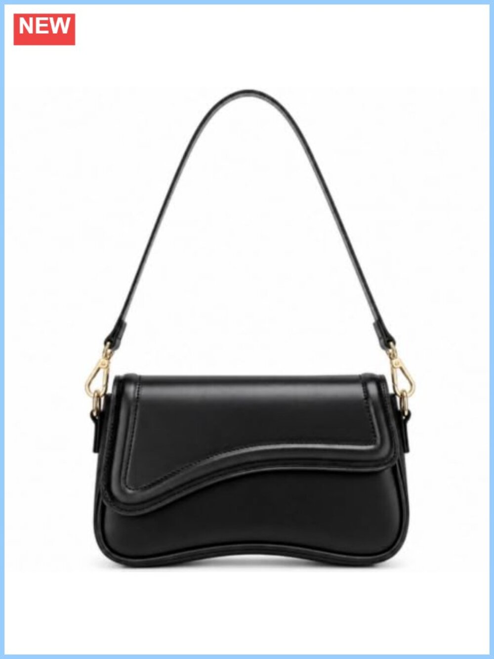 PU Leather Saddle Shoulder Bag Crossbody Purse Adjustable Strap Y2K